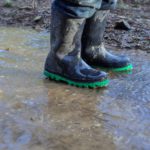 Wellies in a puddle